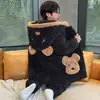 Pijama de Franela de Invierno para Niños, Conjunto Grueso de Coral Fleece Acolchado de Algodón para Hogar para Niñas y Bebés