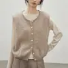 Chaleco de Punto de Cachemira Holgado con Cuello Redondo para Mujer SUPMWO de Primavera y Otoño, Chaleco sin Mangas, Top de Primavera