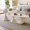 Mesa de Centro Minimalista Italiana de Losa de Roca Ovalada para Hogar, Sala de Estar, Apartamento Pequeño, Diseño, Nueva Mesa de Centro, Combinación de Mesa Auxiliar