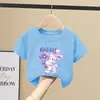 2314 # Ropa Infantil Niñas Camiseta de Manga Corta 2025 Nueva Mediana y Grande Niños Algodón Puro Niños Verano Delgado Camiseta Tops