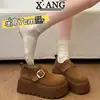Nuevos Zapatos de Mujer Primavera y Verano 2026, Zapatos Birkenstock de Cuero Genuino, Zapatos con Suela Gruesa para Aumentar la Altura para Mujeres Bajitas, Mocasines, Zapatos de Vestir