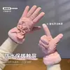 Luvas para Mulheres no Inverno, Tela Sensível ao Toque para Ciclismo, Veludo Grosso para Veículo Elétrico, Impermeável, à Prova de Frio, à Prova de Vento, Quentes para Ciclismo, Antiderrapantes