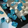 Diamantes para nail art em corte de unha octogonal retangular de zircônia, corte flor de gelo colorida cintilante, decorações de unha usáveis mahjong de doce de gelo
