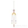 Decoración de sala de estar de jardín colgante color AB manualidades de jardinería luna carácter Música Dorado flor de ginkgo colgante de cristal