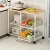 Estantería de pie, armario de almacenamiento multicapa, cesta para verduras para el hogar y la cocina, almacenamiento simple de verduras con ruedas