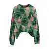 Suéter Redondo Navideño Lxk-Sdyt1-6 con Estampado 3D