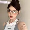 Gafas de sol sin montura con incrustaciones de diamantes estilo Punk Milenio Y2K, de alta gama, modernas, para chica popular, protectoras del sol, adelgazantes, envío gratis F