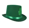 Chapéu Mágico Lincoln de Trevo com Lantejoulas Verdes Fantasia Vestido para o Dia de São Patrício Chapéu Alto Verde