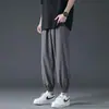 Pantalones Casuales de Seda Helada de Verano para Hombre, Pantalones Ultradelgados para Hombre, Sueltos y Versátiles, Pantalones Deportivos de Moda, Pantalones de Nueve Puntos para Hombre, Leggings