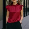 Comércio Exterior Estilo Europeu e Americano Camisas Femininas Regulares 2026 Novas Versáteis Tops de Verão Simples Emagrecedores Camisas de Cor Sólida