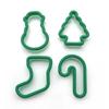 4 Piezas Molde Galleta Navideña Fiesta Navideña Cortador Galletas Forma Campana Copo de Nieve Hombre Jengibre Muñeco de Nieve Molde para Hornear