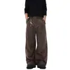 Outono 2026 Streetwear Americano Cleanfit Cor Sólida Simples Casual Calças Unissex Largas Caimento Fluido Perna Reta Longas Tendência