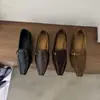 Primer Encuentro Temporada Estilo Retro Francés Puntera Cuadrada Mocasines para Mujer Otoño/Invierno Tacón Grueso Versátiles para Viajar Cómodos Zapatos Planos para Mujer