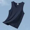 Colete Masculino de Seda Gelada Modal Verão Fino Antibacteriano Anti-Ácaro Refrescante Secagem Rápida Sem Mangas Camiseta Regata Colete Esportivo