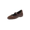 Ballet deportivo rígido y suave ~ Zapatos Mary Jane cómodos de suela gruesa de 25 cm con tacón medio y costuras de piel de oveja con velcro