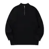 Suéter retro de estilo japonés con media cremallera y cuello alto para hombre de la marca de moda urbana Rumeng, tejido de punto informal holgado estilo perezoso de otoño