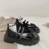 Zapatos Mary Jane de Cuero Dulces y Frescos, Zapatos de Suela Gruesa Estilo Japonés JK Dedo Ancho, Zapatos de Verano Finos al por Mayor con Lazo, Zapatos Lo