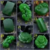 Colgante de Jaspe Imitación Hetian Jade Verde Espinaca Material de Mongolia Exterior Colgante de Joyería de Jade para Regalo de Apertura de Ventas Modelo de Transmisión en Vivo