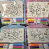Pintura a la Acuarela Sanrio My Melody y Cinnamoroll Set de Colorear DIY de 6 Colores con Tarjeta de Succión Set de Papelería Premio para Estudiantes
