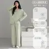 Shantou, Guangdong Ropa de Casa Algodón Puro para Mujer Pijama de Algodón de Manga Larga Conjunto Sencillo de Primavera y Otoño de Dos Piezas que se Puede Usar Afuera
