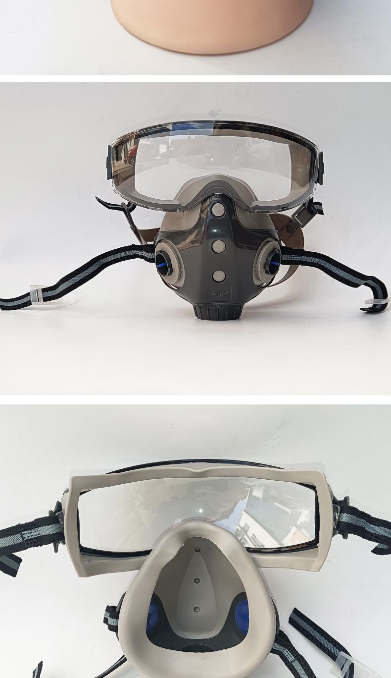 防毒面具带护目镜一体式面罩喷漆农药化工装修甲醛打磨