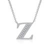 Ventas Directas de Fábrica Collar de Plata 925 26 Letras Inglesas Estilo Simple Ins con Letra Mayúscula con Incrustaciones de Diamantes Nombre Cadena Clavicular Colgante para Mujer