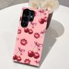 Lista de Fundas para Teléfono Móvil: Funda de Película con Lazo de Cereza Adecuada para Samsung S25 Funda Protectora Anticolisión S26 Funda de Doble Capa Anticaídas