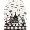 Amazon Transfronterizo Nuevo Camino de Mesa Navideño, Venta Directa de Fábrica Mantel con Estampado de Árbol de Navidad y Papá Noel