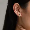 Pendientes Vintage de Plata de Ley S925 con Microincrustaciones de Turquesa y Esmeralda para Mujer, Moda Estilo Lujo Ligero, Pendientes de Zirconio de Colores con Diseño Geométrico