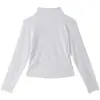 Camiseta Térmica Base de Manga Raglán Gris de Cuello Medio Alto para Mujer Otoño/Invierno Nuevo Estilo Básico Color Sólido Ajuste Delgado Versátil