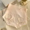 Pantaletas de Cintura Alta para Control de Abdomen para Mujer, Encaje Jacquard Antibacteriano 7A, Todo Algodón, Entrepierna Extendida, Braguitas Triángulo de Seda de Hielo