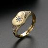 Jinse Love Anel Aberto Design de Nicho de Alta Qualidade Entrada Luxo Latão Zircão Estilo Coreano Anel de Casamento Ajustável Joias