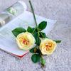 Flores Artificiais de Rosa com 3 Cabeças na Cor da Primavera, Flores Artificiais para Decoração de Casa, Decoração Suave, Fotografia, Flores para Decoração de Casamento