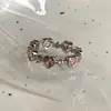 Anillo liso de estilo coreano en plata de ley 925, anillo irregular que combina con todo, diseño de estilo nicho para mujer, anillo combinado sin color.