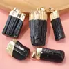 Pendente com borda galvanizada de pedra turmalina negra natural irregular joias pingente de turmalina atacado
