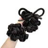 Diadema de Terciopelo Rosa de Alta Gama con Forma de Flor de Rosa para Mujer en Otoño e Invierno, Elegantes Accesorios para el Cabello de Cola de Caballo Baja, Diadema