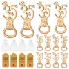Abrebotellas Número 35 Regalo de Cumpleaños Regalo para Reunión de Fiesta Tema Oro Rosa Abrebotellas Número 35
