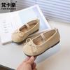 Zapatos Mary Jane de Cuero para Niños Van Ka Hao 2026 Nuevo Estilo Primavera y Otoño Zapatos de Princesa con Moño para Niñas Suela Suave Zapatos de Baile