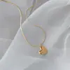 Corrente de Clavícula com Pingente de Coração Pequeno da Moda Aço Titânio Não Desbota Design de Nicho Simples de Alta Qualidade Colar Dourado Joias Femininas