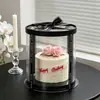 Caja transparente para pastel de cumpleaños caja de embalaje redonda de 4 pulgadas 6 pulgadas 8 pulgadas 10 pulgadas de una y dos capas elevada para hornear con un toque premium