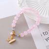 Pulsera de Cristal Natural 8mm Pulsera de Perlas de Cristal Rosa Joyería para Mujer Regalo para Novia Atmósfera de Moda