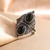 Anillo de Plata Esterlina S925 Estilo Indio-Nepalés Ágata Roja del Sur Turquesa Lapislázuli Anillo de Personalidad Vintage Estilo Palacio