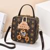 Bolsa de Celular Fashion Estilosa em Couro Genuíno 2024 Nova Fofa Portátil Transversal Mini Bolsa Feminina Pequena Quadrada Celebridade da Internet