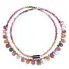 Collar de Turmalina Natural de Cristal Jingyao Colgante Forma de Gota Cadena Arcoíris para Clavícula Cadena de Torre Collar de Color Caramelo Joyería Regalo