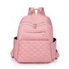 Mochila de Color Sólido con Puntada Romboidal y Remaches, Moda 2025, Textura Estilo Coreano, Gran Capacidad, Mochila Sencilla para Mujer