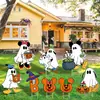 Placa de Estaca de Chão para Jardim de Halloween Tema Rato de Desenho Animado Decoração de Halloween ao Ar Livre Estilo Fofo Placa de Estaca de Chão