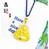 Tienda de Oro Mismo Estilo Colgante de Buda Chapado en Oro Incrustado de Diamantes con el Carácter '' y Diseño de Buda Sonriente, Nuevo Estilo Chino Collar de Buda Sonriente de Vientre Grande Sólido Venta al por Mayor