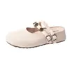 Novas sandálias casuais slip-on de sola grossa para aumentar a altura para mulheres 2026, chinelos Mary Jane de bico fechado para o verão