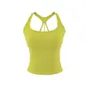 Camisole sexy estilo americano com alças cruzadas nas costas para mulheres com bojos, modelagem justa, curta, top esportivo sem costas