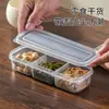 Caja refrigeradora larga y estrecha con compartimentos para comida cocinada, alimentos marinados, snacks fríos, caja de degustación de muestras, caja de conservación de alimentos, caja de almacenamiento